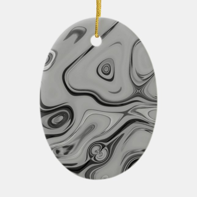  Beautiful Lovely Ash Grey Texture Colour Art Prin Ceramic Ornament (Front)