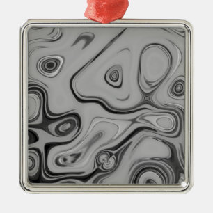  Beautiful Lovely Ash Grey Texture Colour Art Prin Metal Ornament