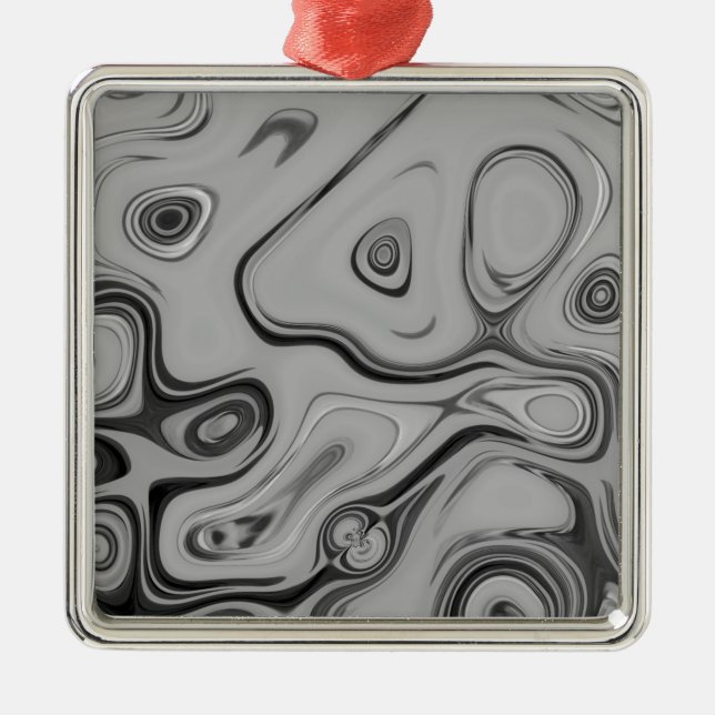  Beautiful Lovely Ash Grey Texture Colour Art Prin Metal Ornament (Front)