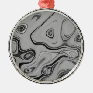  Beautiful Lovely Ash Grey Texture Colour Art Prin Metal Ornament