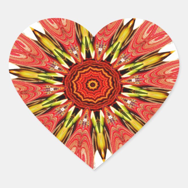 Beautiful Lovely Asian  traditional edgy pattern Heart Sticker (Front)