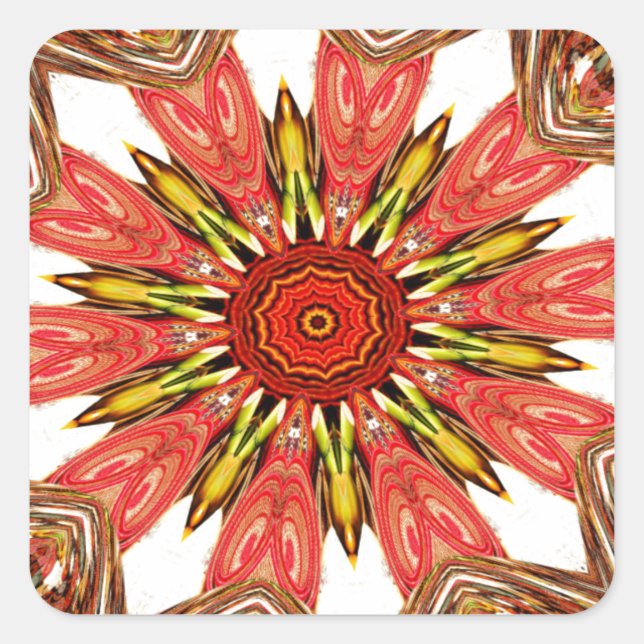 Beautiful Lovely Asian  traditional edgy pattern Square Sticker (Front)