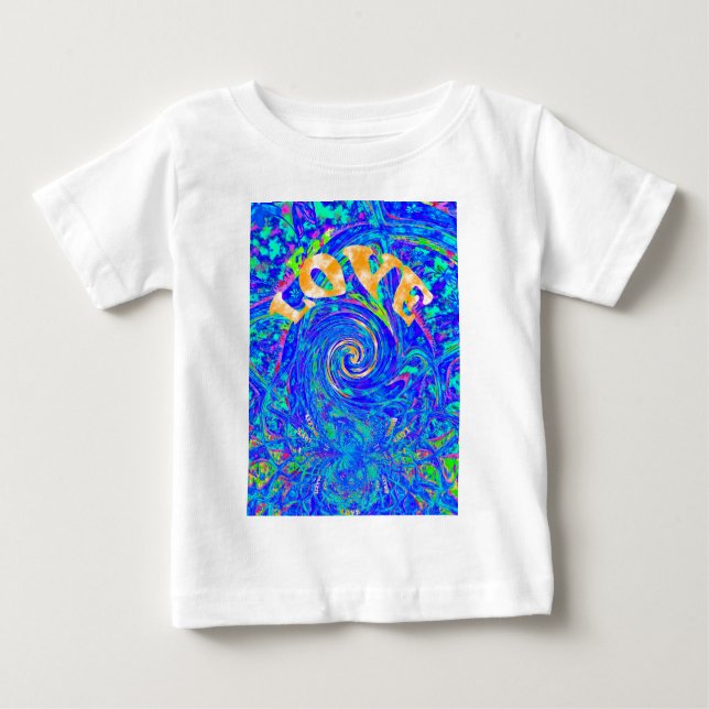 Beautiful Lovely Blue Love Print Flash  vector art Baby T-Shirt (Front)