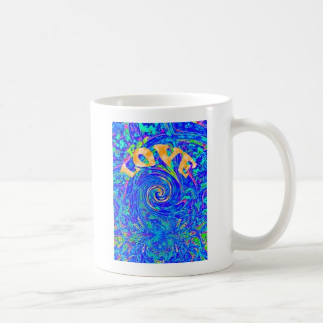 Beautiful Lovely Blue Love Print Flash  vector art Coffee Mug (Right)