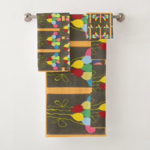 Beautiful Lovely Colourful Happy Birthday Balloons Bath Towel Set