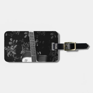 Beautiful Lovely Guitar African Grayscale Motif Ar Luggage Tag