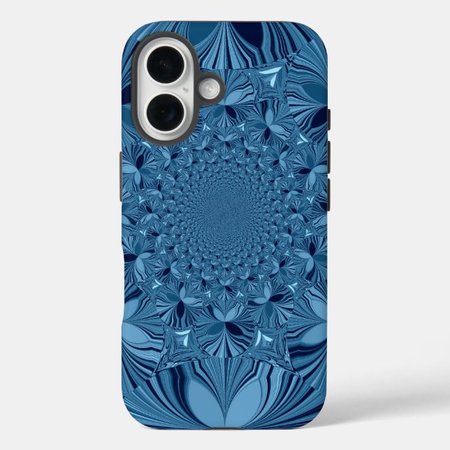 Beautiful Lovely Iridescent Blue Kaleidoscope Art  Case-Mate iPhone Case (Back)