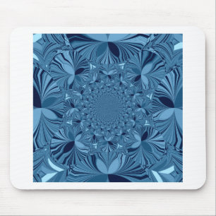 Beautiful Lovely Iridescent Blue Kaleidoscope Art Mouse Pad
