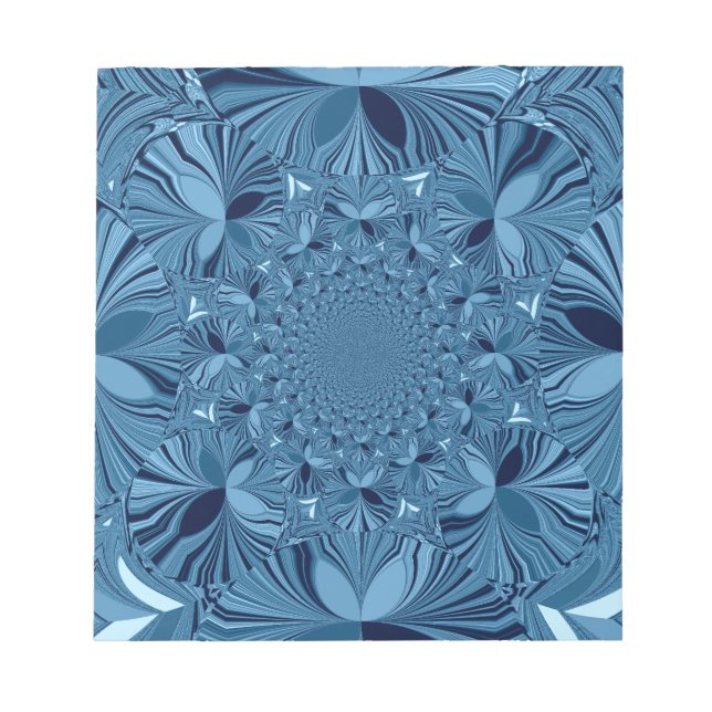 Beautiful Lovely Iridescent Blue Kaleidoscope Art  Notepad (Front)
