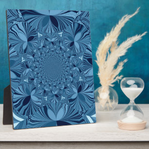 Beautiful Lovely Iridescent Blue Kaleidoscope Art  Plaque