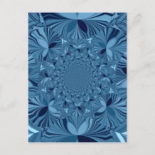 Beautiful Lovely Iridescent Blue Kaleidoscope Art  Postcard