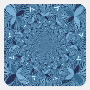 Beautiful Lovely Iridescent Blue Kaleidoscope Art  Square Sticker