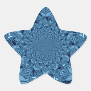 Beautiful Lovely Iridescent Blue Kaleidoscope Art  Star Sticker