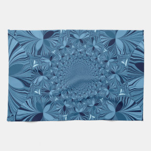 Beautiful Lovely Iridescent Blue Kaleidoscope Art Tea Towel