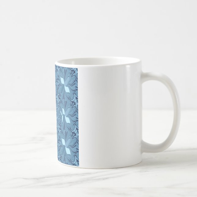 Beautiful Lovely Iridescent blue. pattern seamless Coffee Mug (Right)