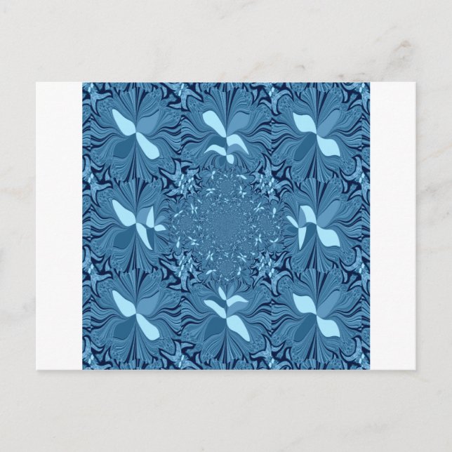 Beautiful Lovely Iridescent blue. pattern seamless Postcard (Front)