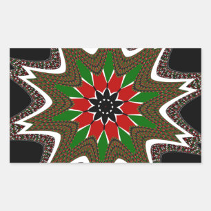Beautiful Lovely Kenya Cultural Motif Geometrical Rectangular Sticker