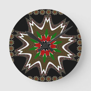 Beautiful Lovely Kenya Cultural Motif Geometrical Round Clock