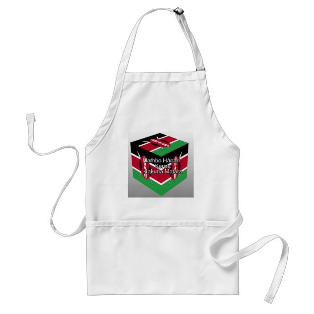 Beautiful Lovely Kenyan Flag Cube with Greeting Ar Standard Apron (Front)