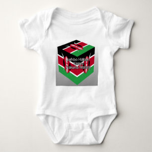 Beautiful Lovely Kenyan Flag Cube with Greeting  Baby Bodysuit
