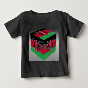 Beautiful Lovely Kenyan Flag Cube with Greeting  Baby T-Shirt