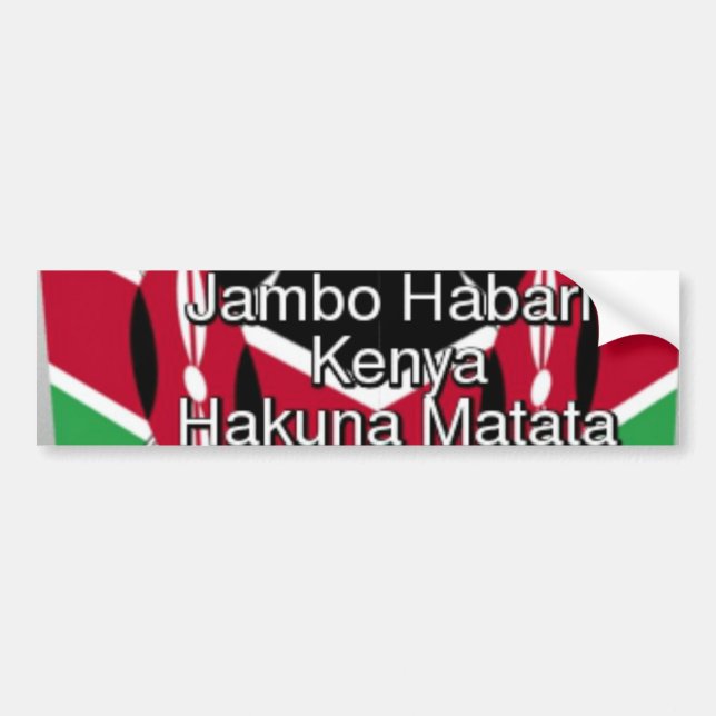 Beautiful Lovely Kenyan Flag Cube with Greeting  Bumper Sticker (Front)