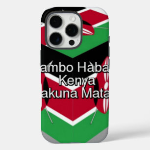 Beautiful Lovely Kenyan Flag Cube with Greeting iPhone 16 Pro Case