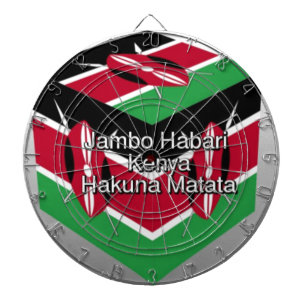 Beautiful Lovely Kenyan Flag Cube with Greeting Dartboard