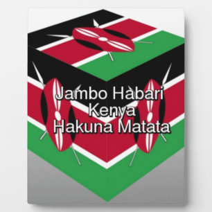 Beautiful Lovely Kenyan Flag Cube with Greeting Plaque