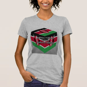 Beautiful Lovely Kenyan Flag Cube with Greeting  T-Shirt