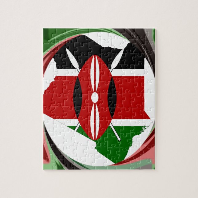 Beautiful Lovely Kenyan Whirlwind Map Design Jigsaw Puzzle (Vertical)