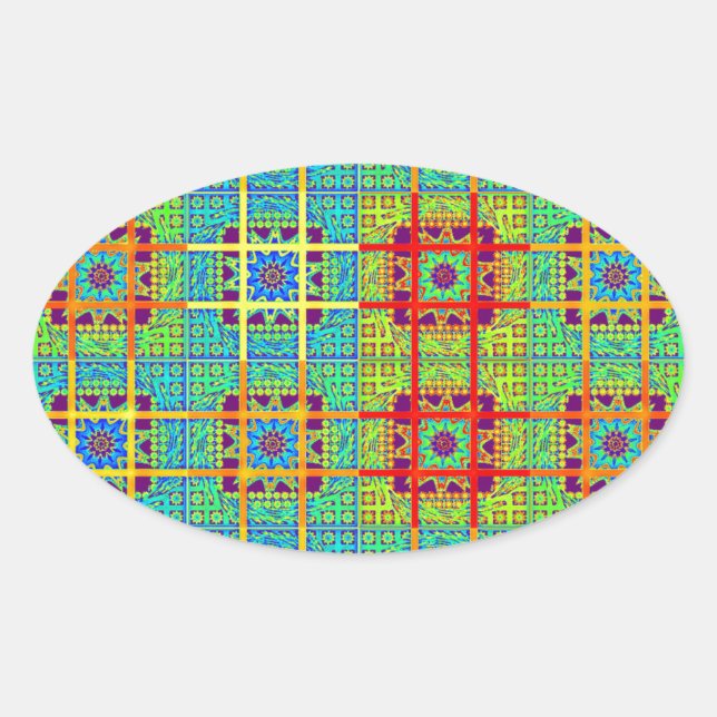 Beautiful Lovely Mayan  ethnic Print vector design Oval Sticker (Front)