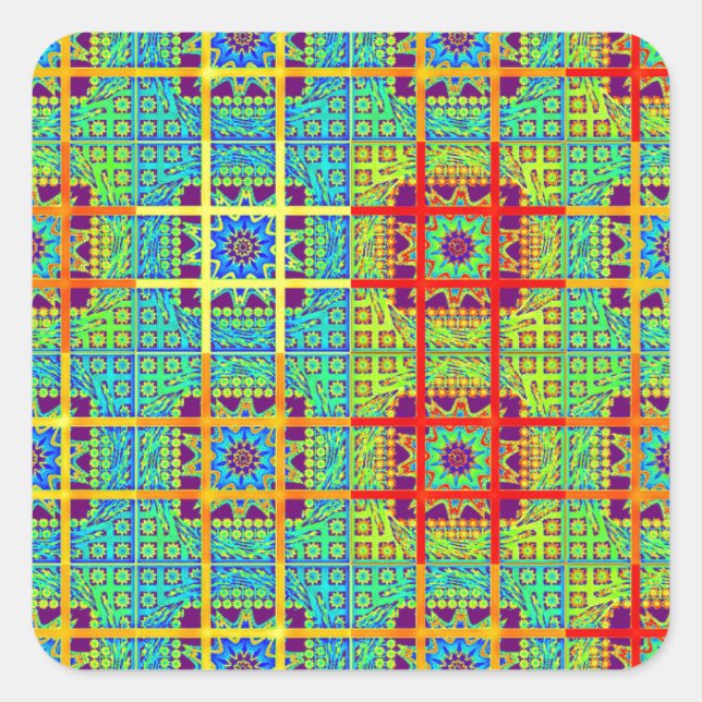 Beautiful Lovely Mayan  ethnic Print vector design Square Sticker (Front)