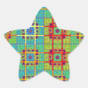 Beautiful Lovely Mayan  ethnic Print vector design Star Sticker