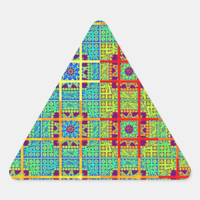 Beautiful Lovely Mayan  ethnic Print vector design Triangle Sticker (Front)