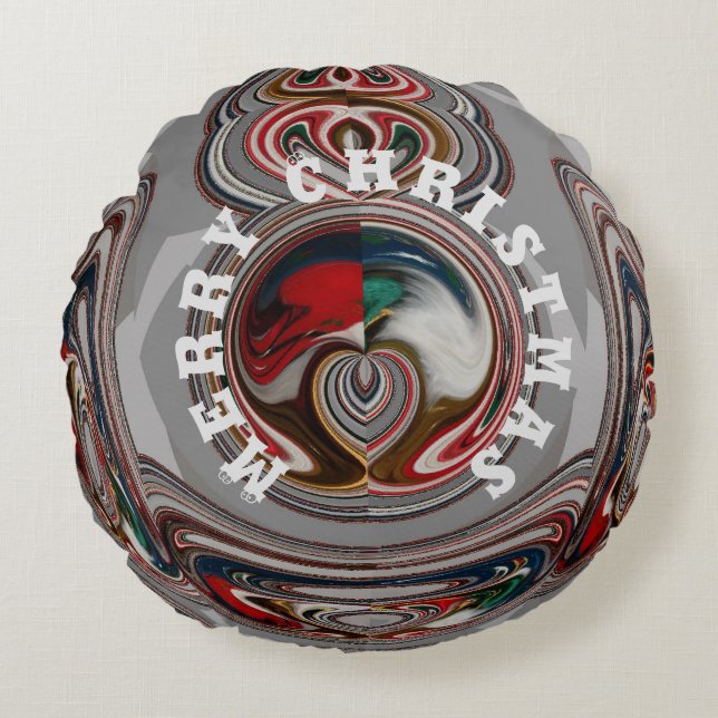 Beautiful Lovely Merry Christmas With Love  Round Cushion (Front)