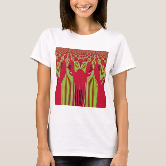 Beautiful Lovely Red and Yellow African Tribal Art T-Shirt (Front)