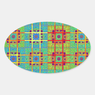 Beautiful Lovely South African Tribal Print vector Oval Sticker