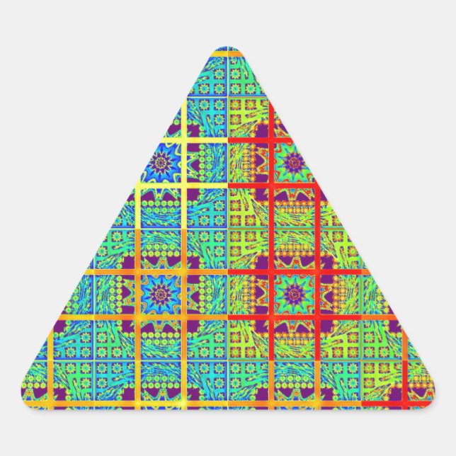 Beautiful Lovely South African Tribal Print vector Triangle Sticker (Front)