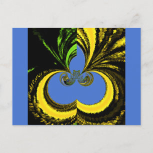 Beautiful Lovely South African Yellow and Blue Art Postcard