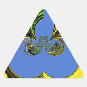 Beautiful Lovely South African Yellow and Blue Art Triangle Sticker