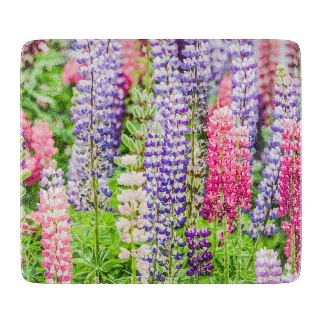 Beautiful Lupine Colourful Flowers  Cutting Board (Front)