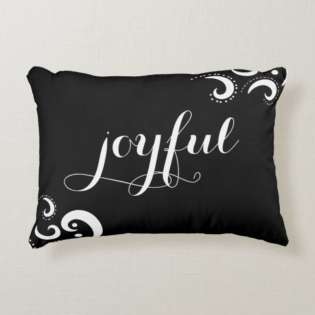 beautiful luxury black accent throw pillow (Front)