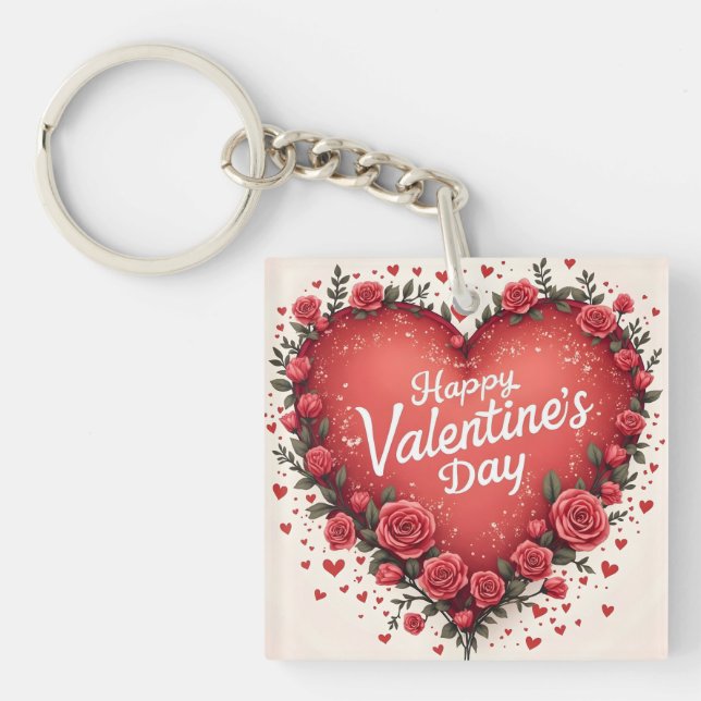 Beautiful Luxury Floral Love Trendy Collection Key Ring (Front)