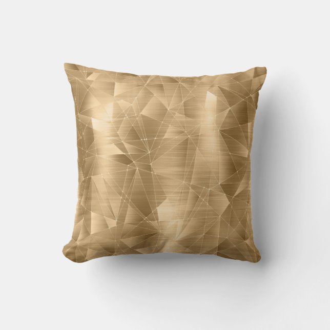 Beautiful Luxury Gold Geometrical Pattern Cushion (Front)