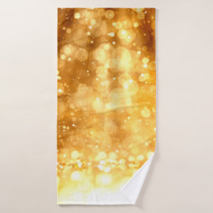 Beautiful luxury golden red glitter background. bath towel