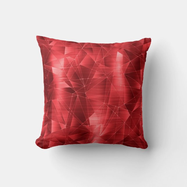 Beautiful Luxury Red Geometrical Pattern Pillow (Front)