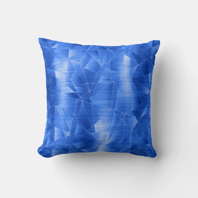 Beautiful Luxury Royal Blue Geometrical Pattern Cushion (Front)