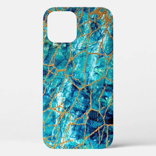 Beautiful luxury texture of blue marble with gold. Case-Mate iPhone case (Back)