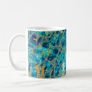 Beautiful luxury texture of blue marble with gold. coffee mug